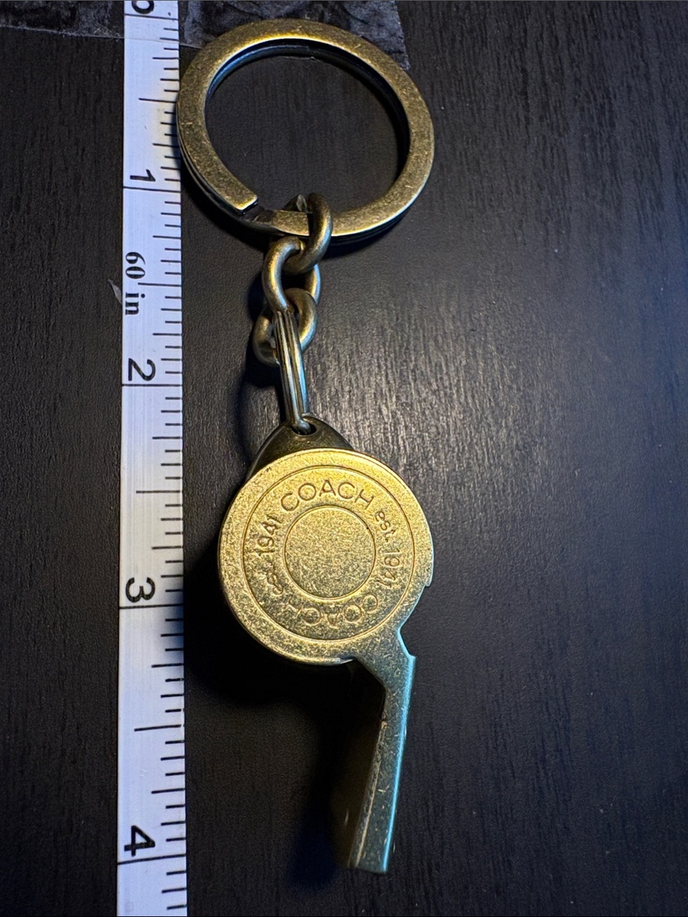 Coach Gold-tone Brass Whistle Keychain